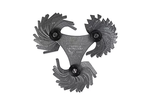 PEC Tools Thread Pitch Gauges 60-Degree Center 4-84 inches, 51 Blade Tips, Clearly Marked Scales, Suitable for Various Applications, Made in USA