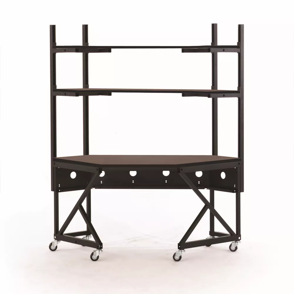 Performance Series Corner LAN Station - African Mahogany