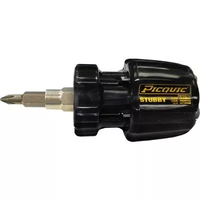 Picquic 91100 Stubby Multi Bit Screw Driver 6 in 1