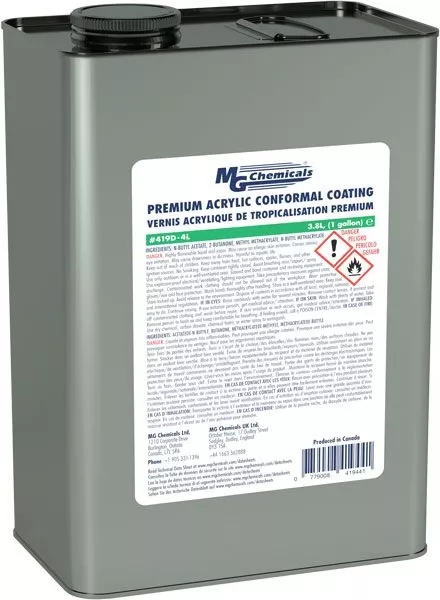Premium Acrylic Lacquer Conformal Coating, 3.8 L (1 gallon)