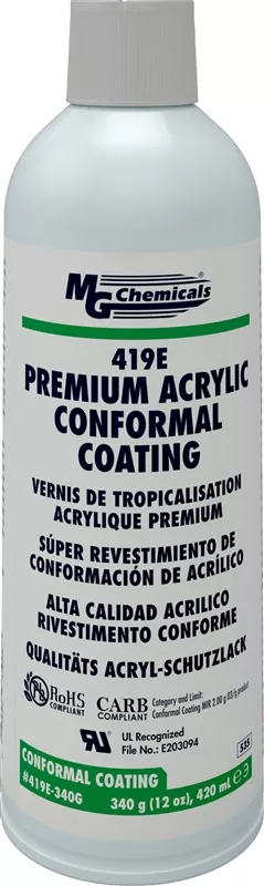 Premium Acrylic Lacquer Conformal Coating, Aerosol 340 g (12 oz)