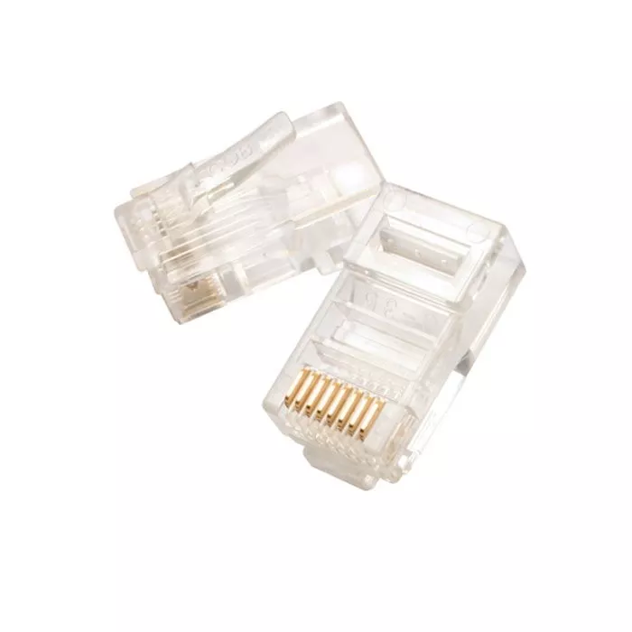 Premium Modular Plugs - 8P8C Cat5e Flat Stranded Cable - 50 uin gold, 50/pack