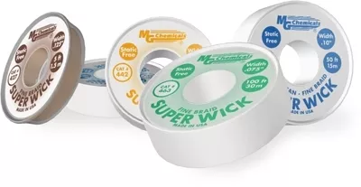 RMA Super Wick™, Size No.(2), Width (1.5mm), Length (50 ft), Colour (Yellow)