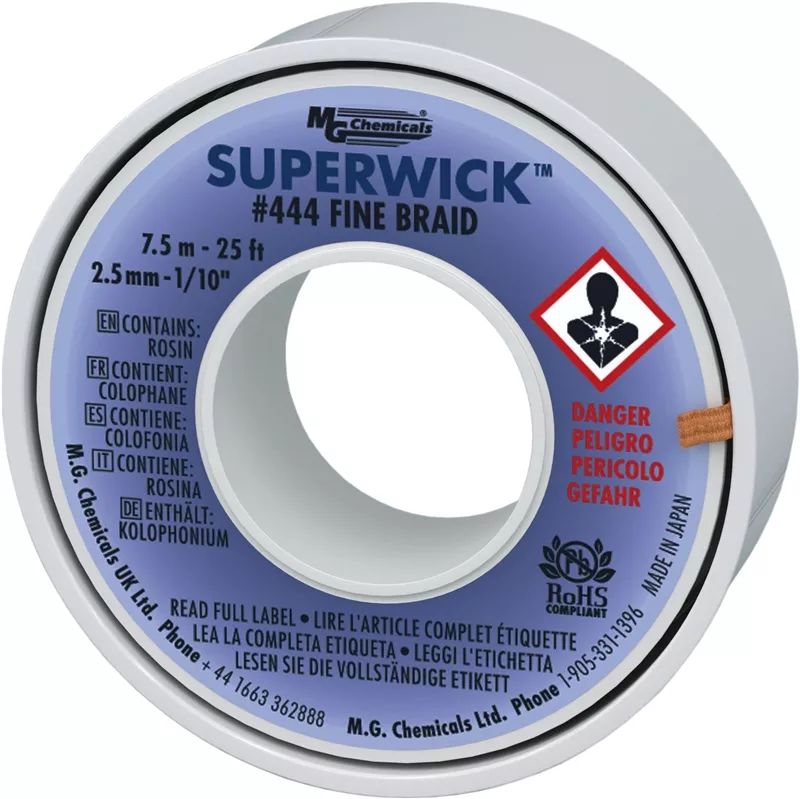 RMA Super Wick™, Size No.(4), Width (2.5mm), Length (25 ft), Colour (Blue)