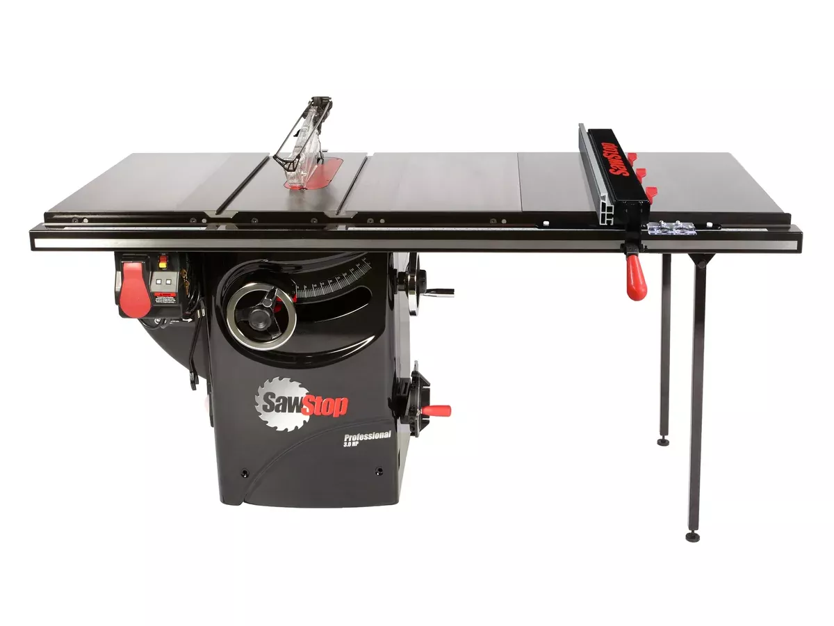 SawStop Professional 3HP Cabinet Saw with 36” Professional T-Glide Advance Rip Fence, Rails & Extension Table PCS31230-ATGP36