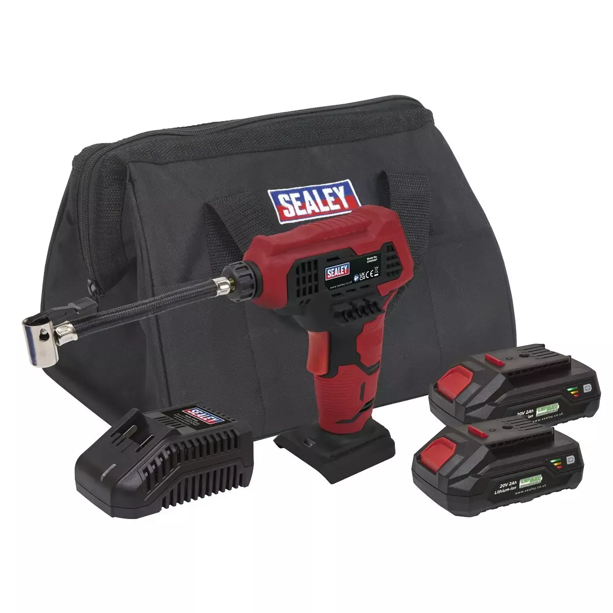 Sealey Cordless Air Pump Kit 20V 2Ah SV20 Series - 2 Batteries
