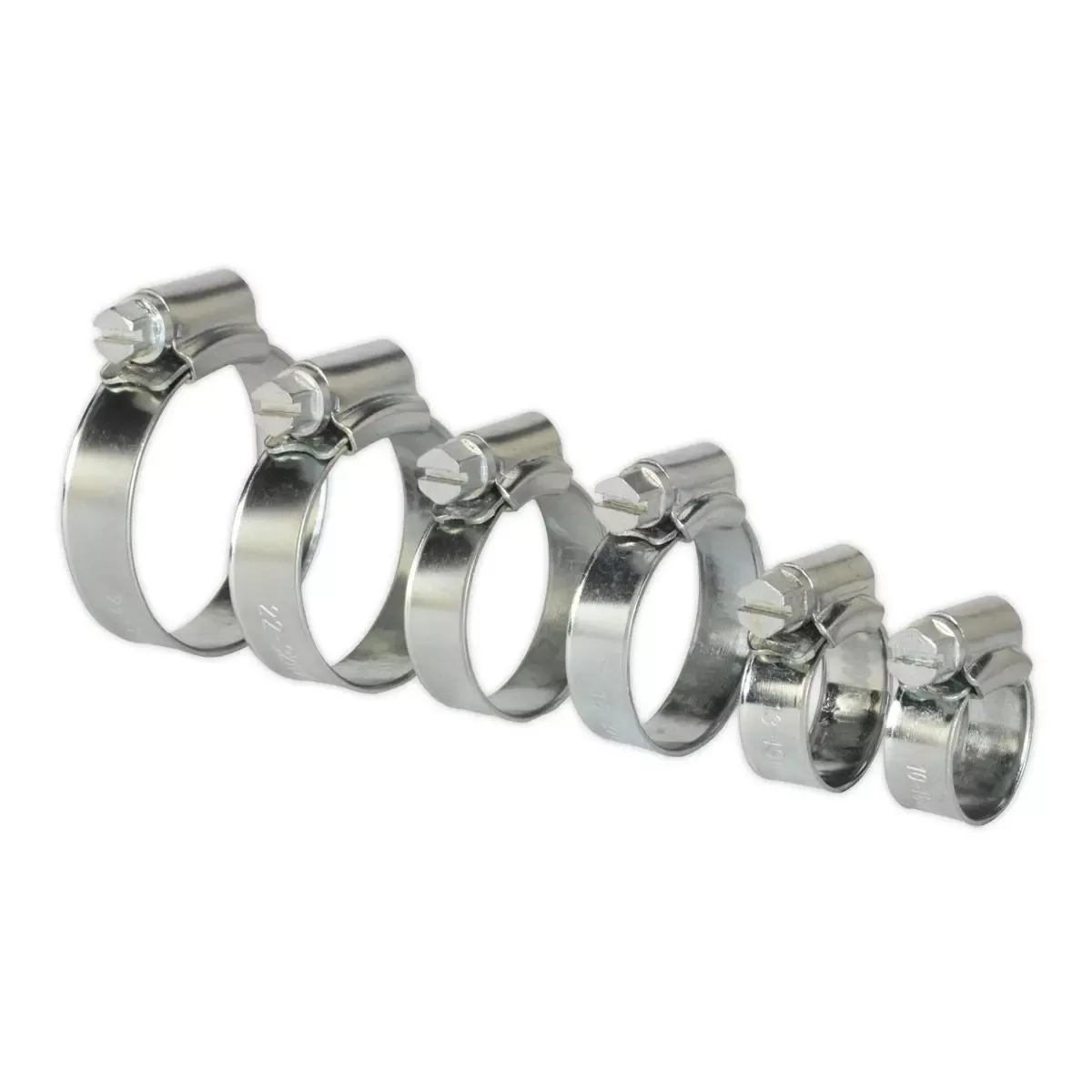 Sealey Hose Clip Assortment 30pc Ø8-29mm Zinc Plated