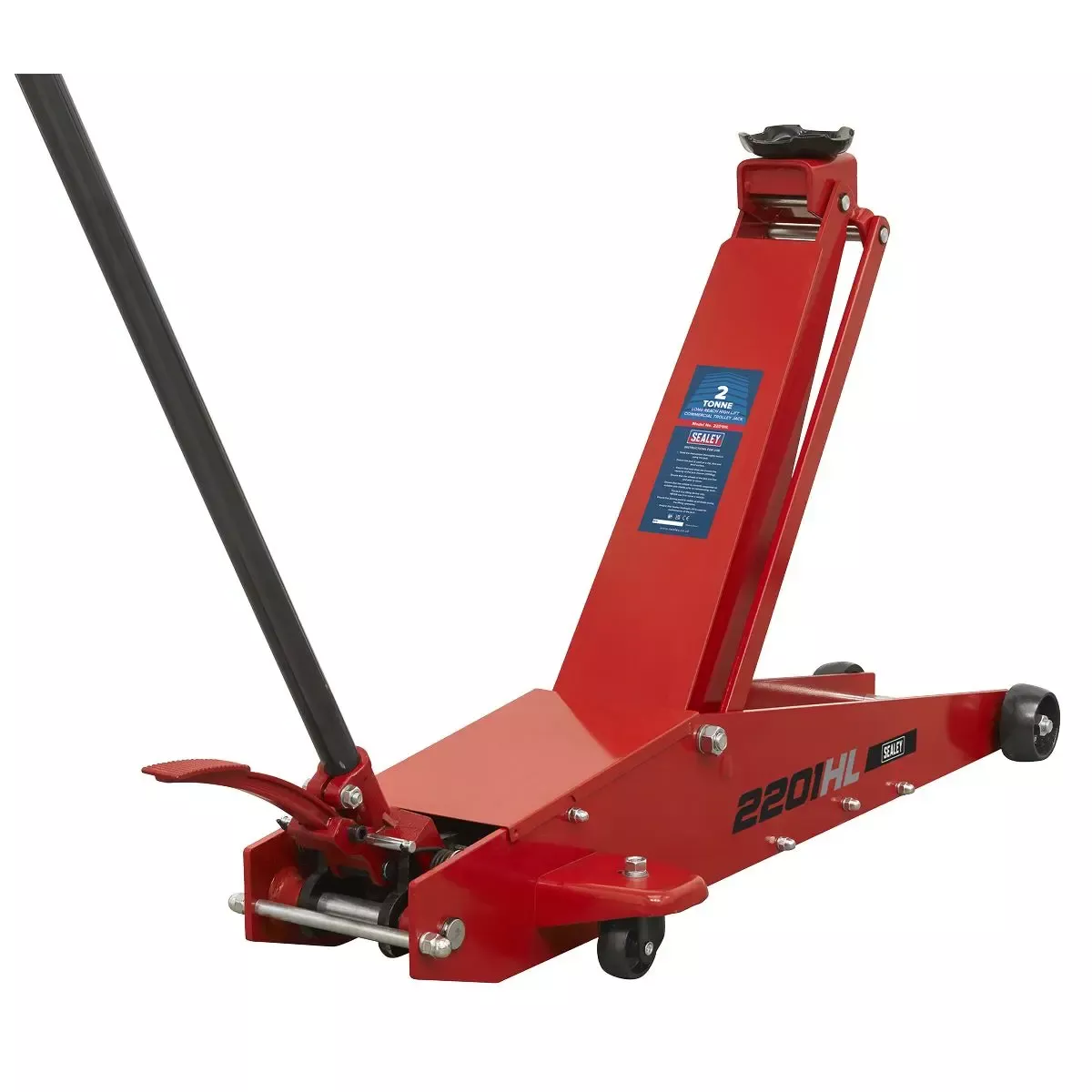 Sealey Long Reach High Lift Commercial Trolley Jack 2 Tonne