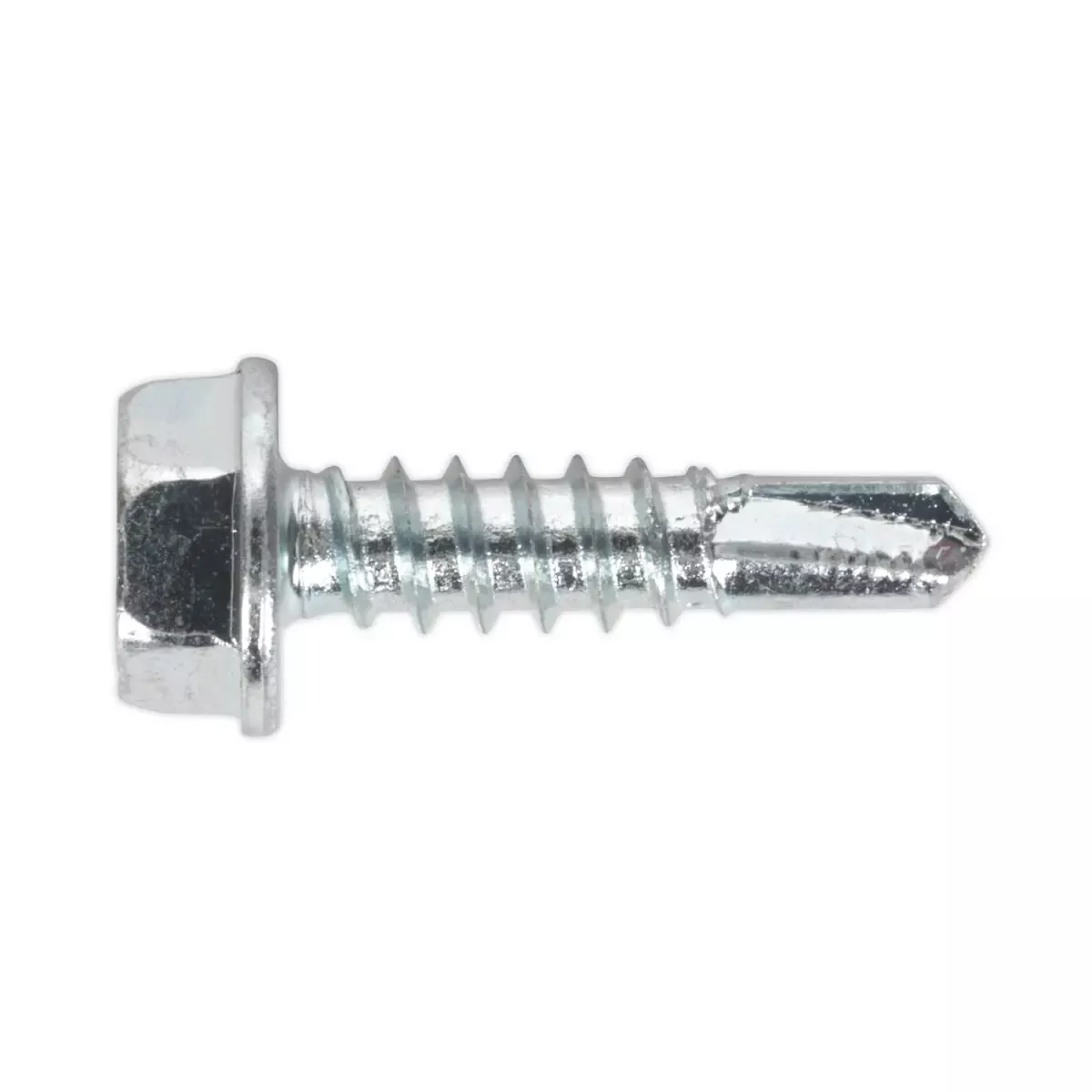 Sealey Self-Drilling Screw 4.8 x 19mm Hex Head Zinc Pack of 100