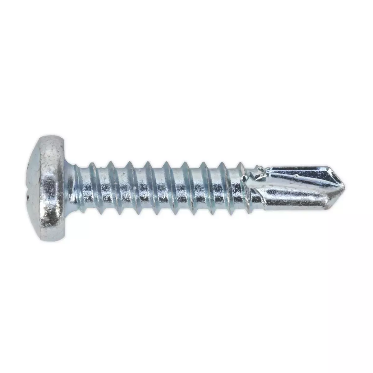 Sealey Self-Drilling Screw 4.8 x 25mm Pan Head Phillips Zinc Pack of 100