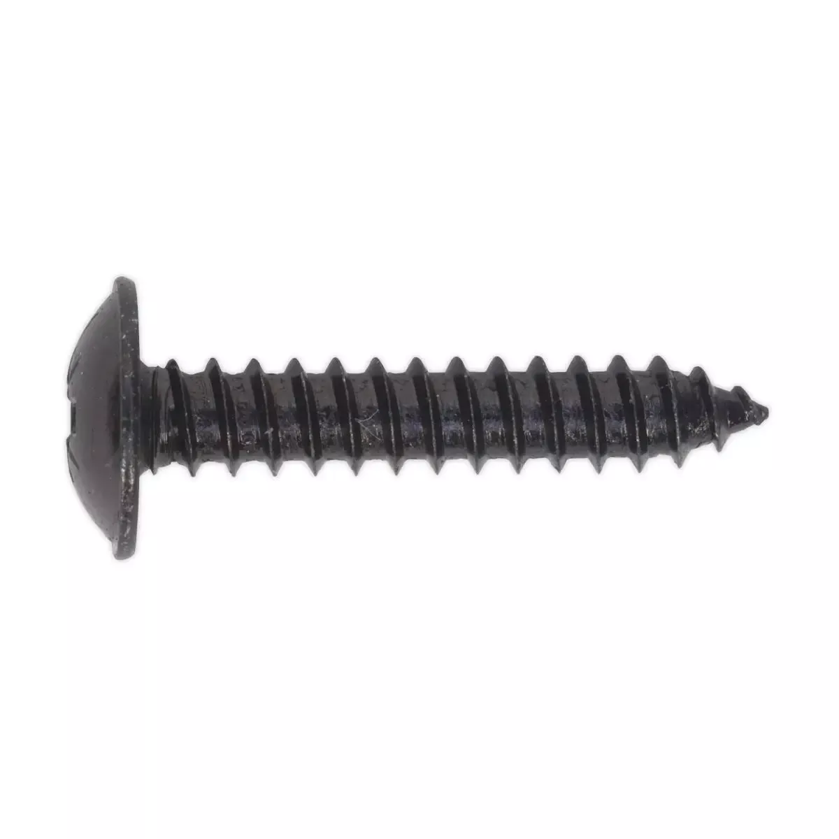 Sealey Self-Tapping Screw 4.8 x 25mm Flanged Head Black Pozi Pack of 100