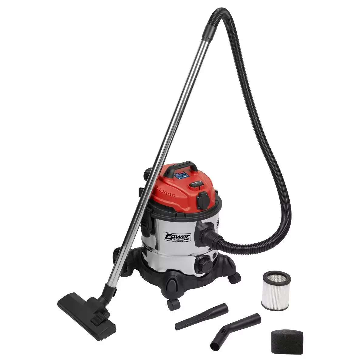 Sealey Vacuum Cleaner Industrial 20L 1400W/230V Stainless Drum Auto Start