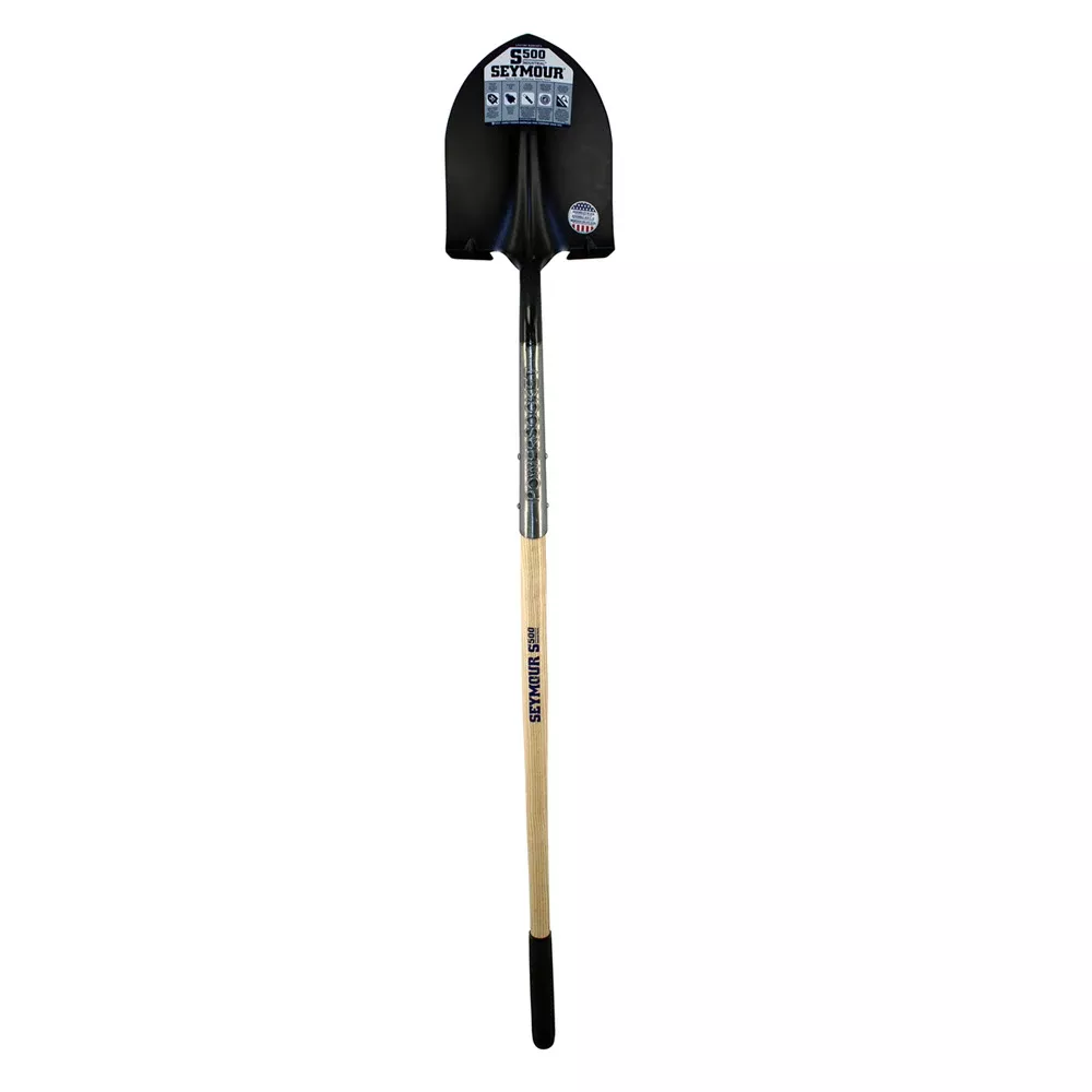 Seymour Outdoor Tools Round Point Shovel, Forward Turned Boot Step, 48" Precision Lathe Turned Hardwood Handle 45010