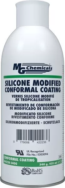 Silicone Modified Conformal Coating, with UV Indicator, 340 grams, Aerosol
