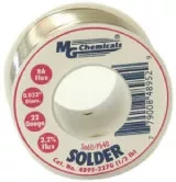 SN60/Pb40 RA Solder Wire, 0.032" dia., 1 lb, 21 gauge, Spool