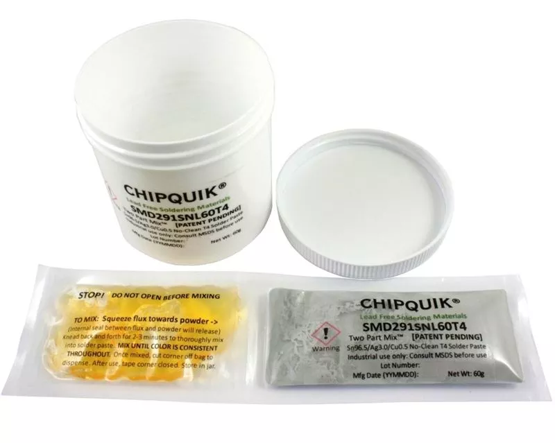 Solder Paste no clean Sn96.5/Ag3.0/Cu0.5 Two Part Mix 60g (T4)