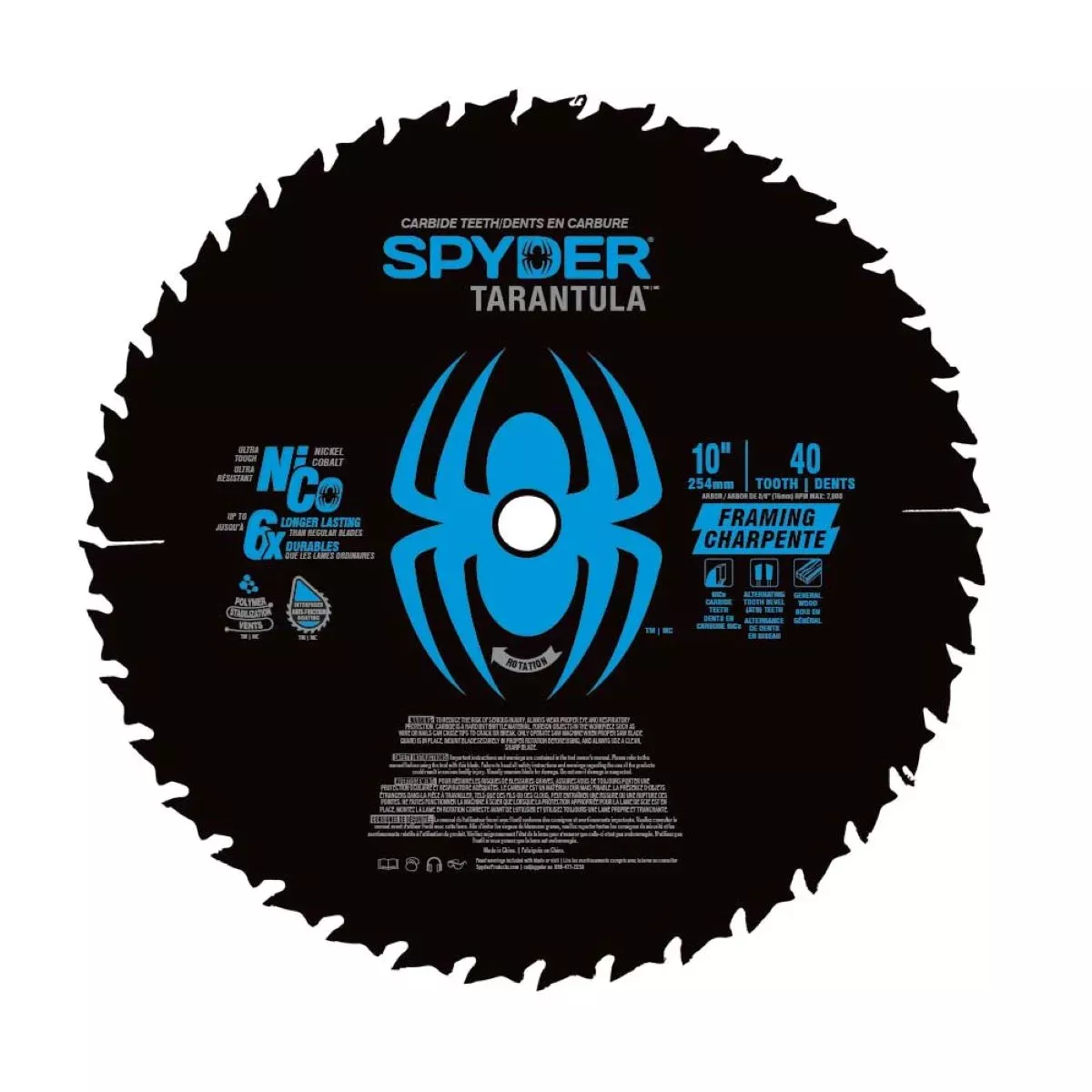 Spyder 10" 40-Tooth TCT Framing Circular Saw Blade 13032