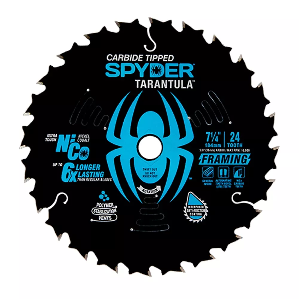 Spyder 7-1/4" 24-Tooth TCT Framing Circular Saw Blade 13001