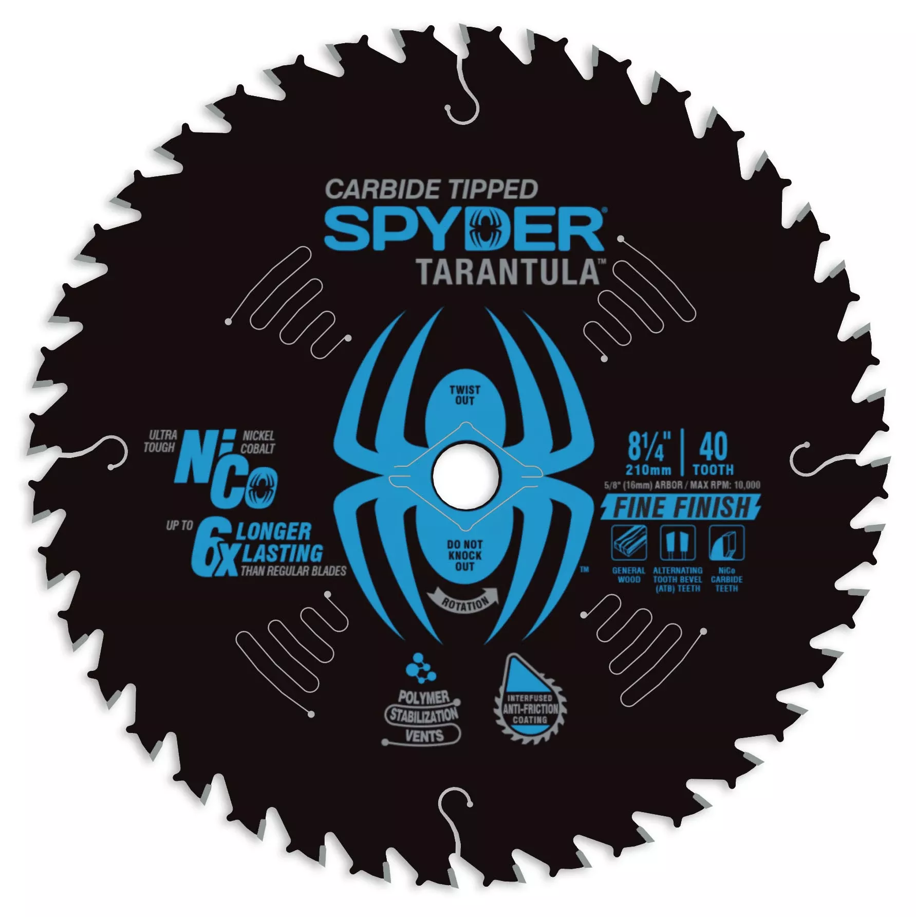 Spyder 8-1/4" 40-Tooth TCT Fine Circular Saw Blade 13044