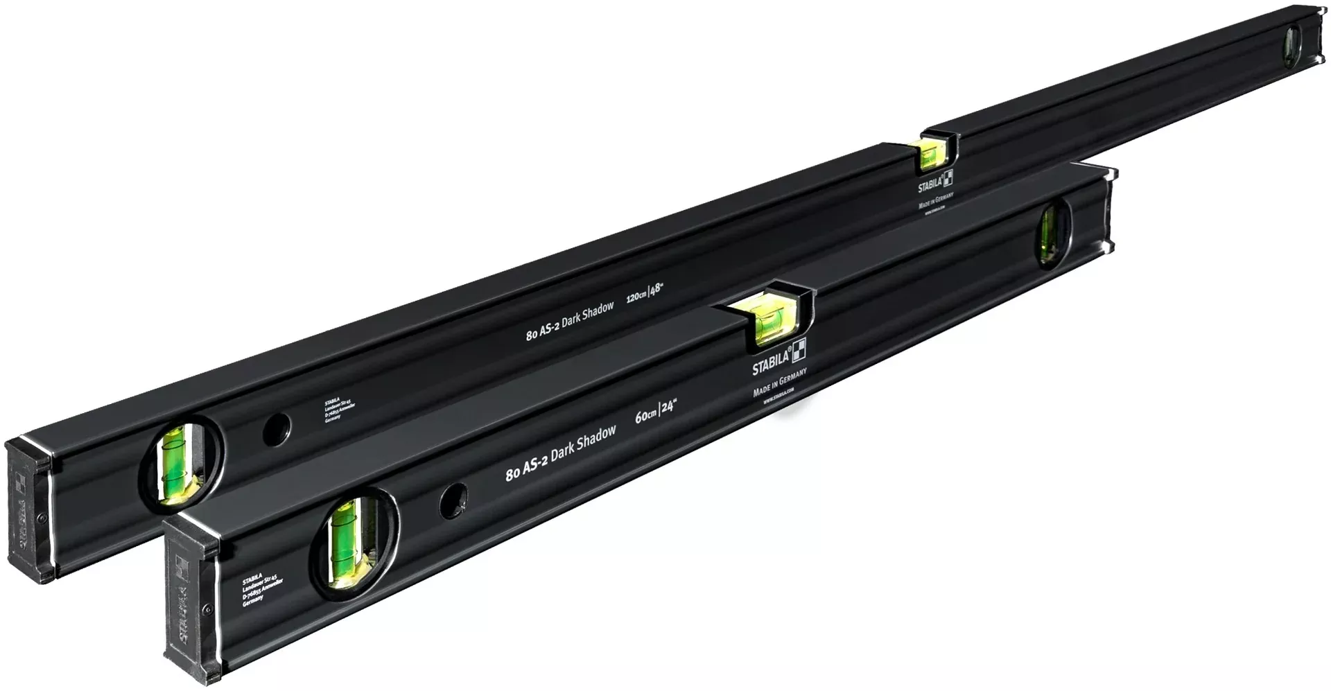 Stabila 29300 12 2-Piece Dark Shadow Type 80AS-2 24 in. / 48 in. Level Set