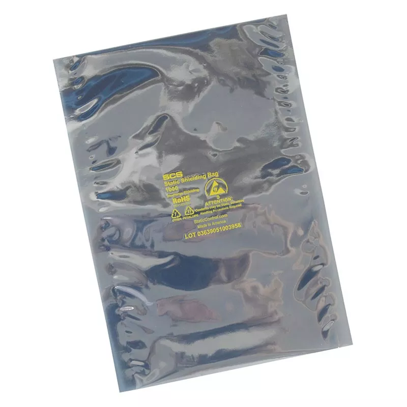 Static Shield Bag, 1000 Series Metal-In, 10.5 in. x 10.5 in, 100 EA