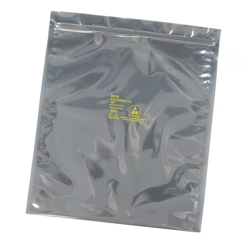 Static Shield Bag, 1000 Series Metal-In Zip, 10 in. x 13 in., 100 EA