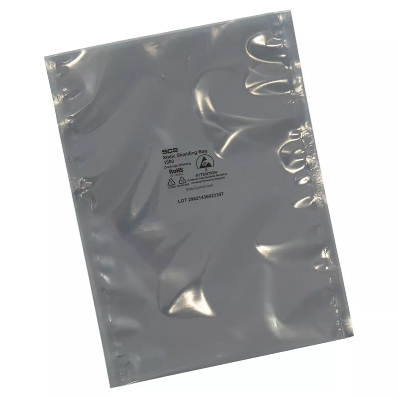 Static Shield Bag, 1500 Series Metal-Out, 10.23 in. x 11 in., 100 EA