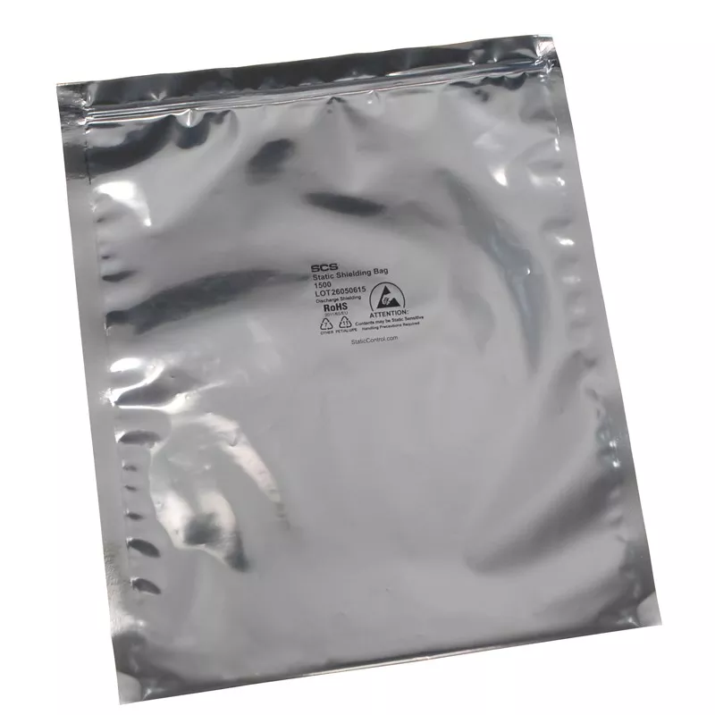 Static Shield Bag, 1500 Series Metal-Out Zip, 11 in. x 15 in., 100 EA