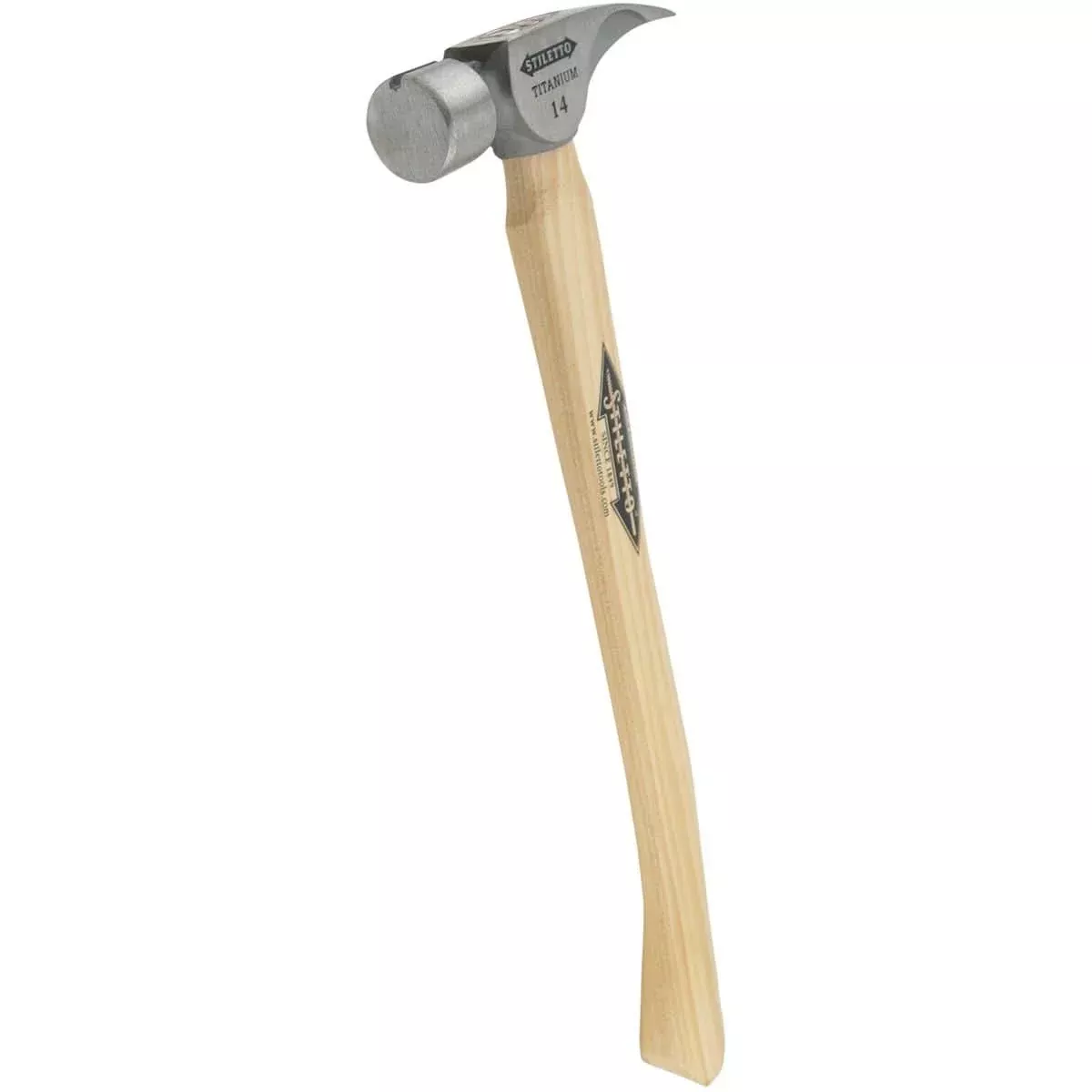 Stiletto TI14SC 14 oz Titanium Smooth Face Hammer with 18-in. Curved Hickory Handle