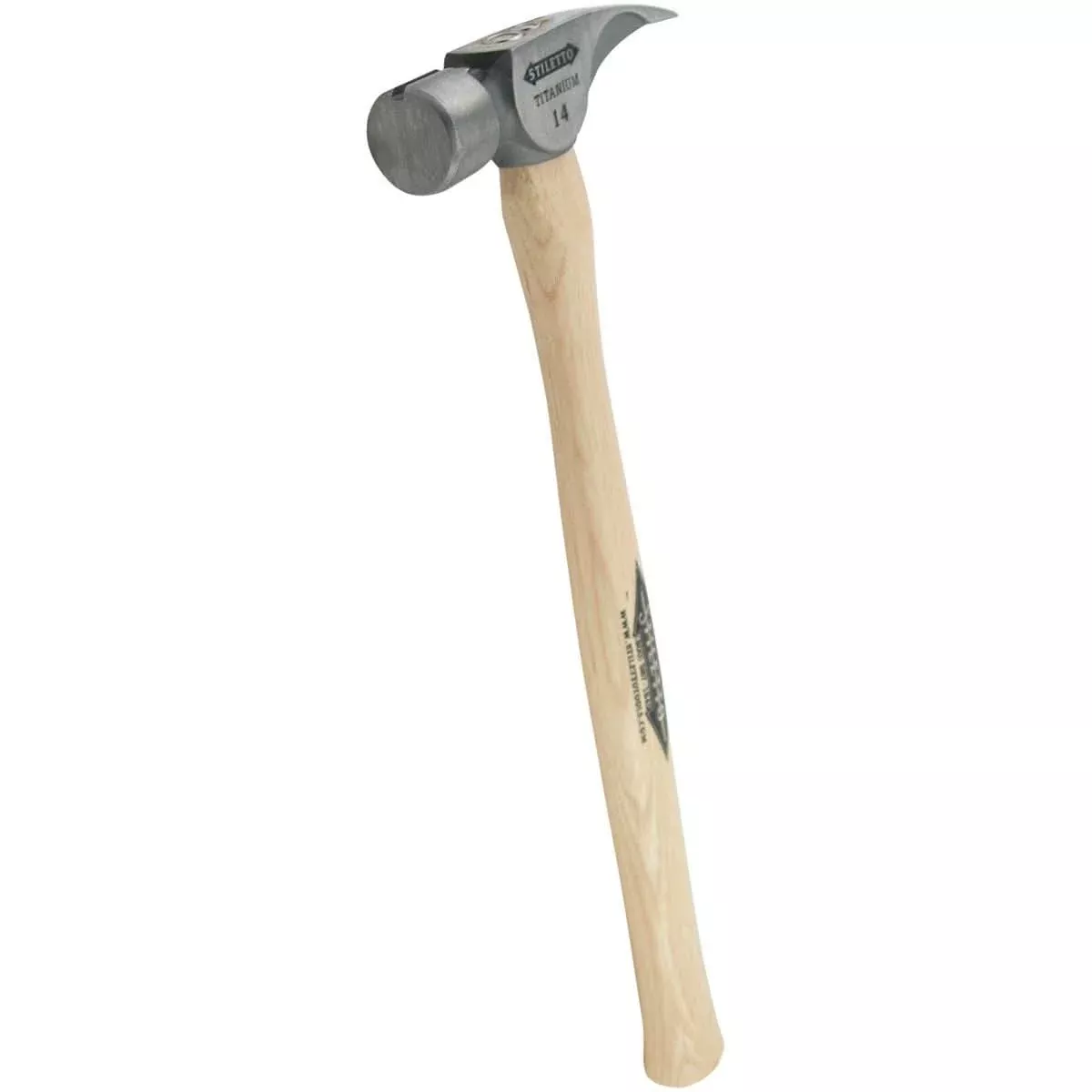 Stiletto TI14SS 14 oz Titanium Smooth Face Hammer with 18-in. Straight Hickory Handle