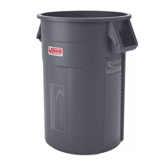 Suncast Commercial 44 Gallon Injection Molded Utility Trash Can TCU44