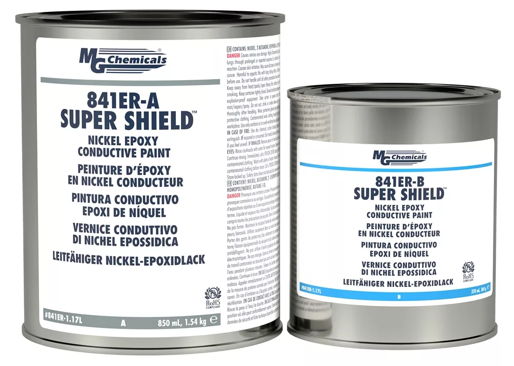 Super Shield Nickel Epoxy Conductive Coating, 1.17 L (2.47 pt), 2 can kit