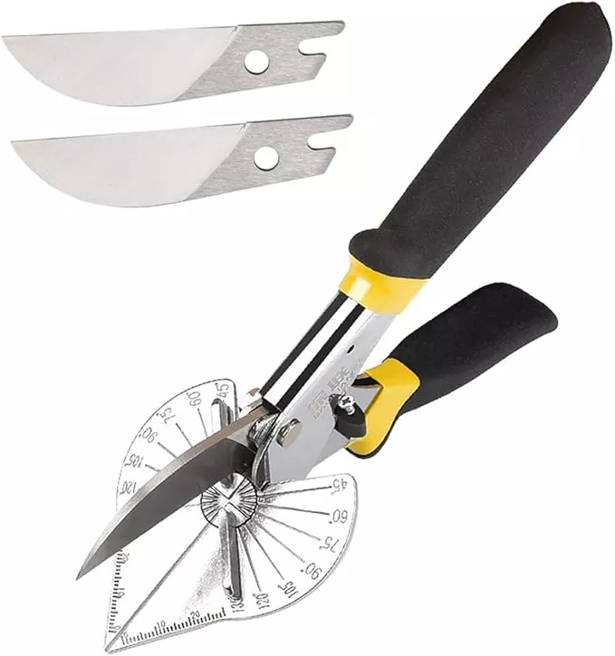 Szhdx Multifunctional Shears,Multi Angle Miter Shear Cutter Hand Tools，Multi Angle Miter Shear Cutter Cuts 45 to 135 Degree Miter Snips Cutting Tool, for Cutting Soft Wood, Plastic, PVC, etc