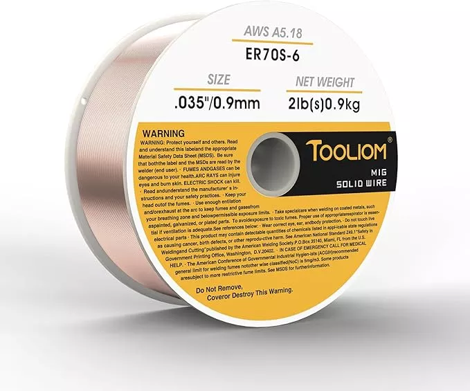TOOLIOM ER70S-6 .035"(0.9 mm) Mild Steel MIG Solid Welding Wire on 2-Pound Spool Compatible with TL-200M Pro and TL-250M Pro
