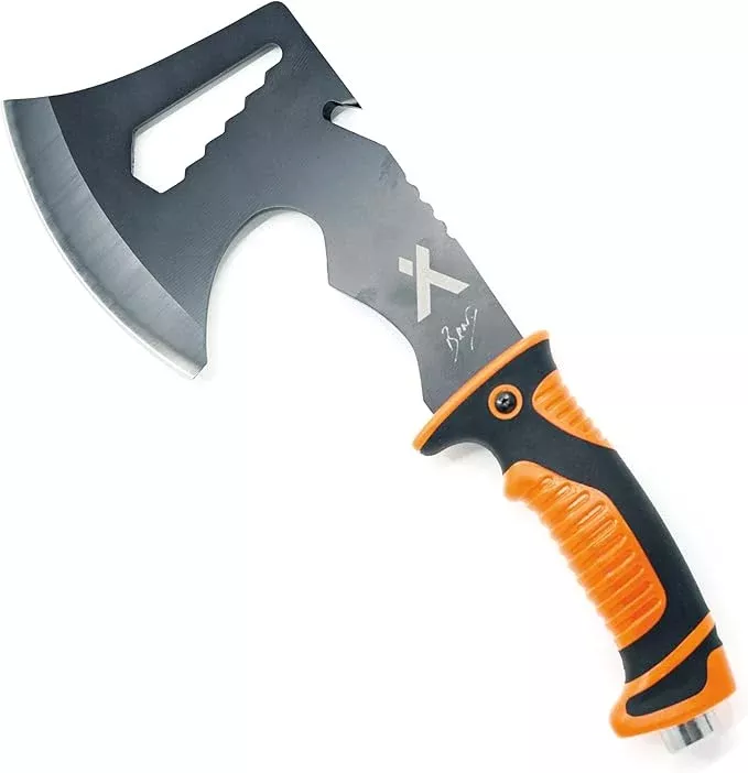 Ultimate Hatchet, Axe for Camping, Survival, and Backpacking, Includes Sheath, Bottle Opener, Hammer, and Hex Wrench, 3cr13 Stainless Steel - Black Oxide