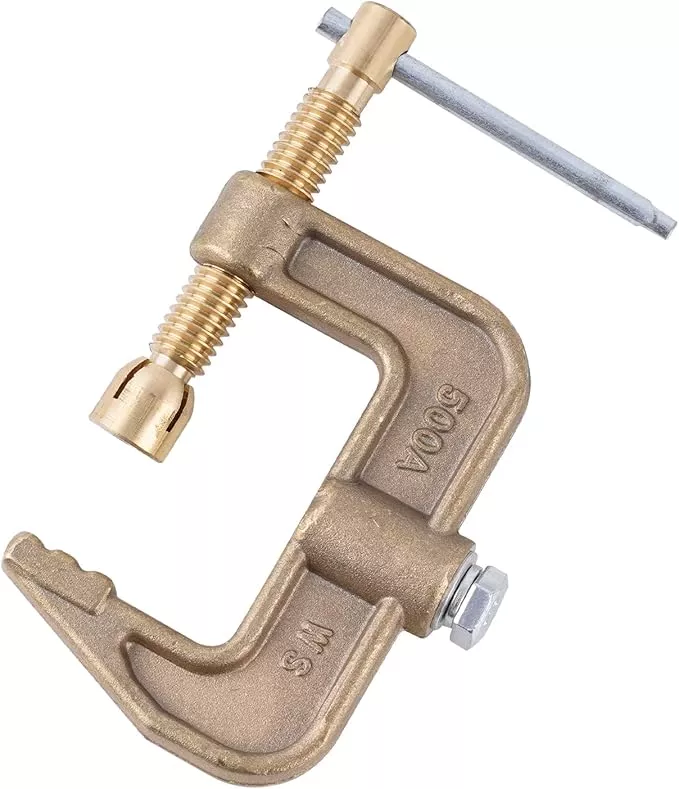 Welding Ground Clamp 500Amp G-style Solid Brass Clamping Range up to 44mm Earth Clamp For TIG/MIG/MMA Tig Welder Machines