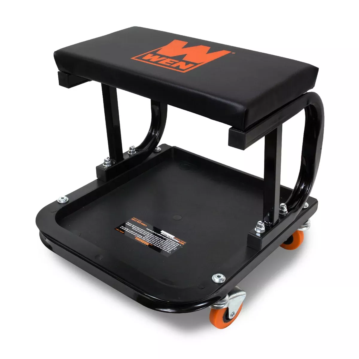 WEN 73011T 250-Pound Capacity Rolling Mechanic Seat with Onboard Storage