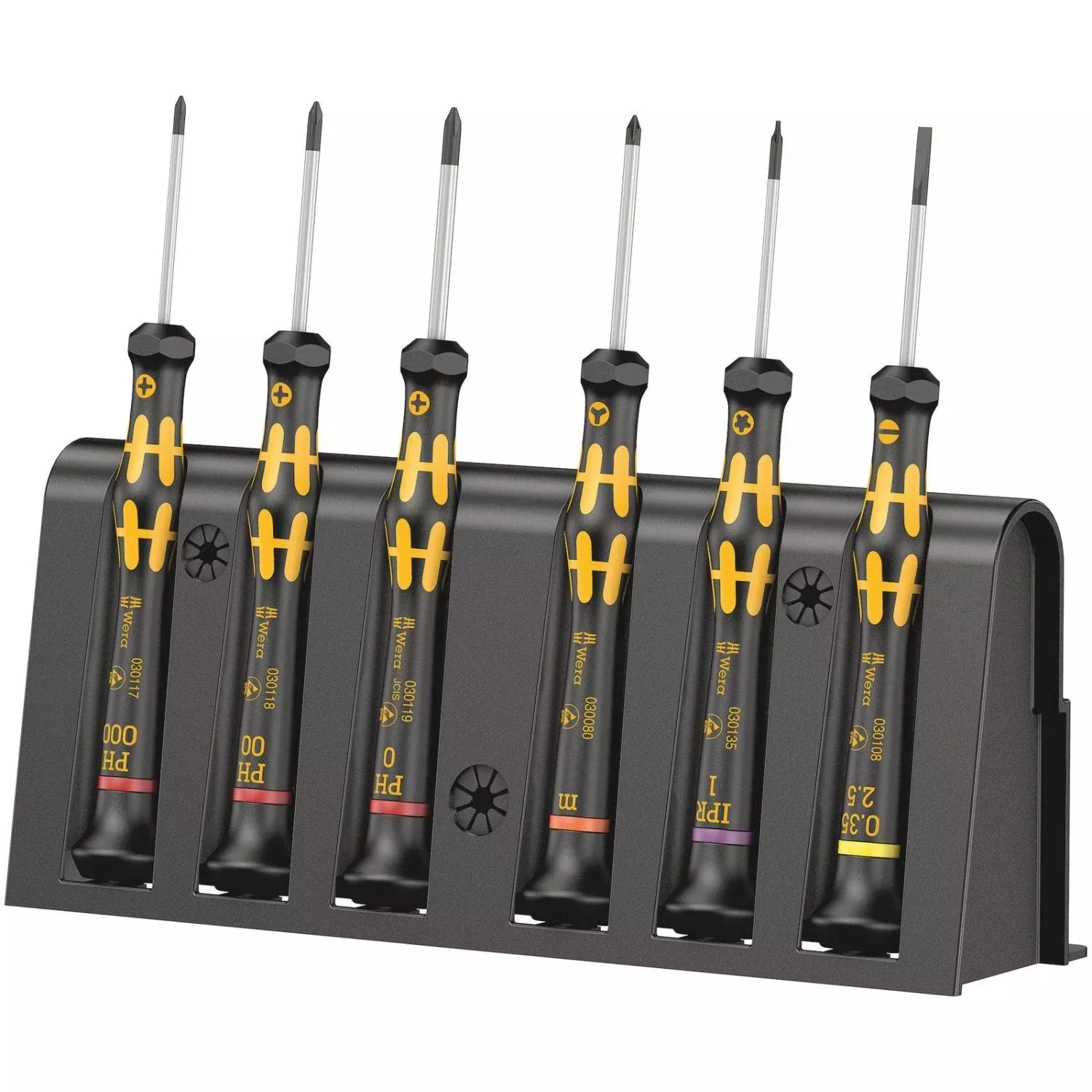 Wera 1550/6 ESD Screwdriver set and rack for electronic applications, 6 pieces