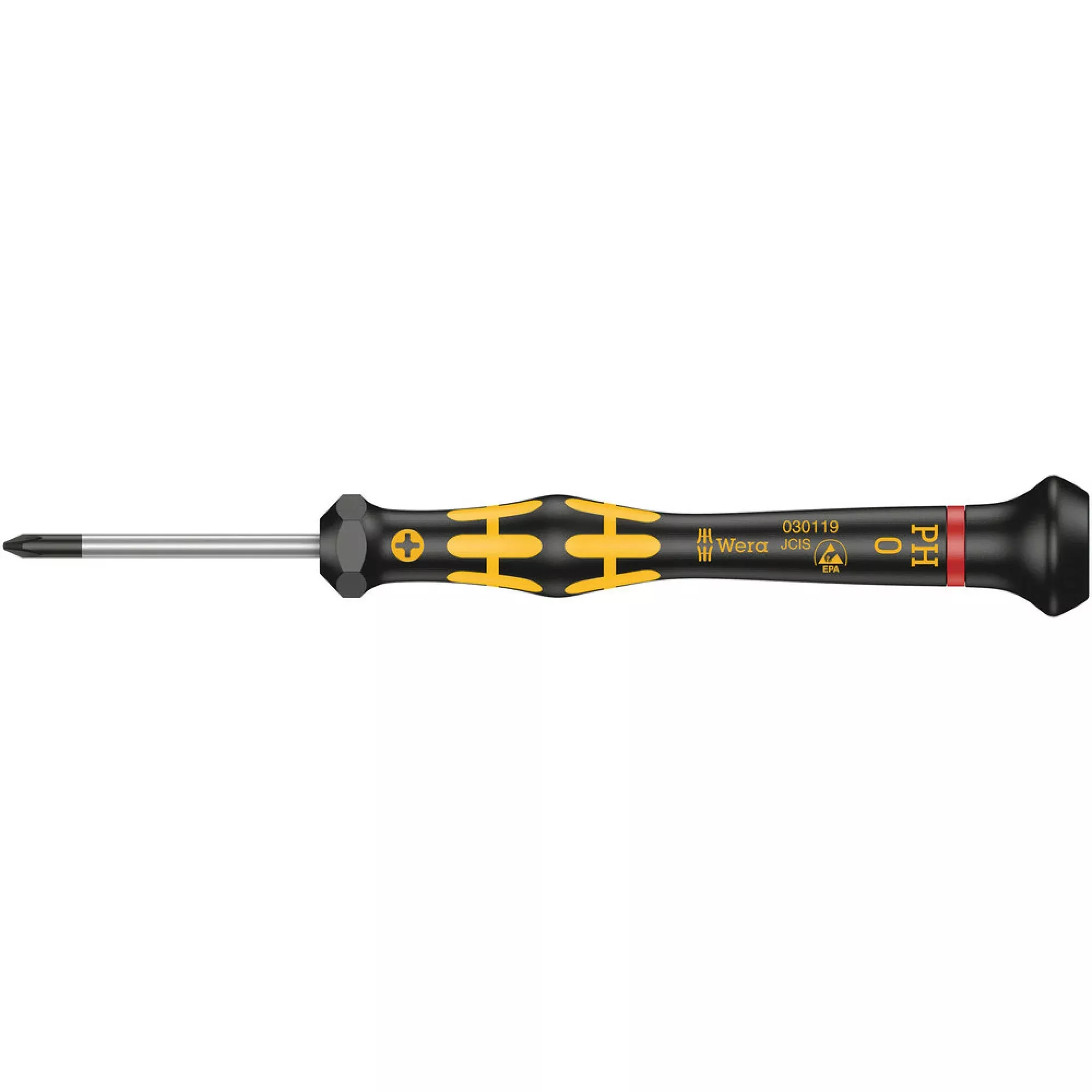Wera 1550 PH ESD Kraftform Micro screwdriver for Phillips screws, PH 1 x 80 mm