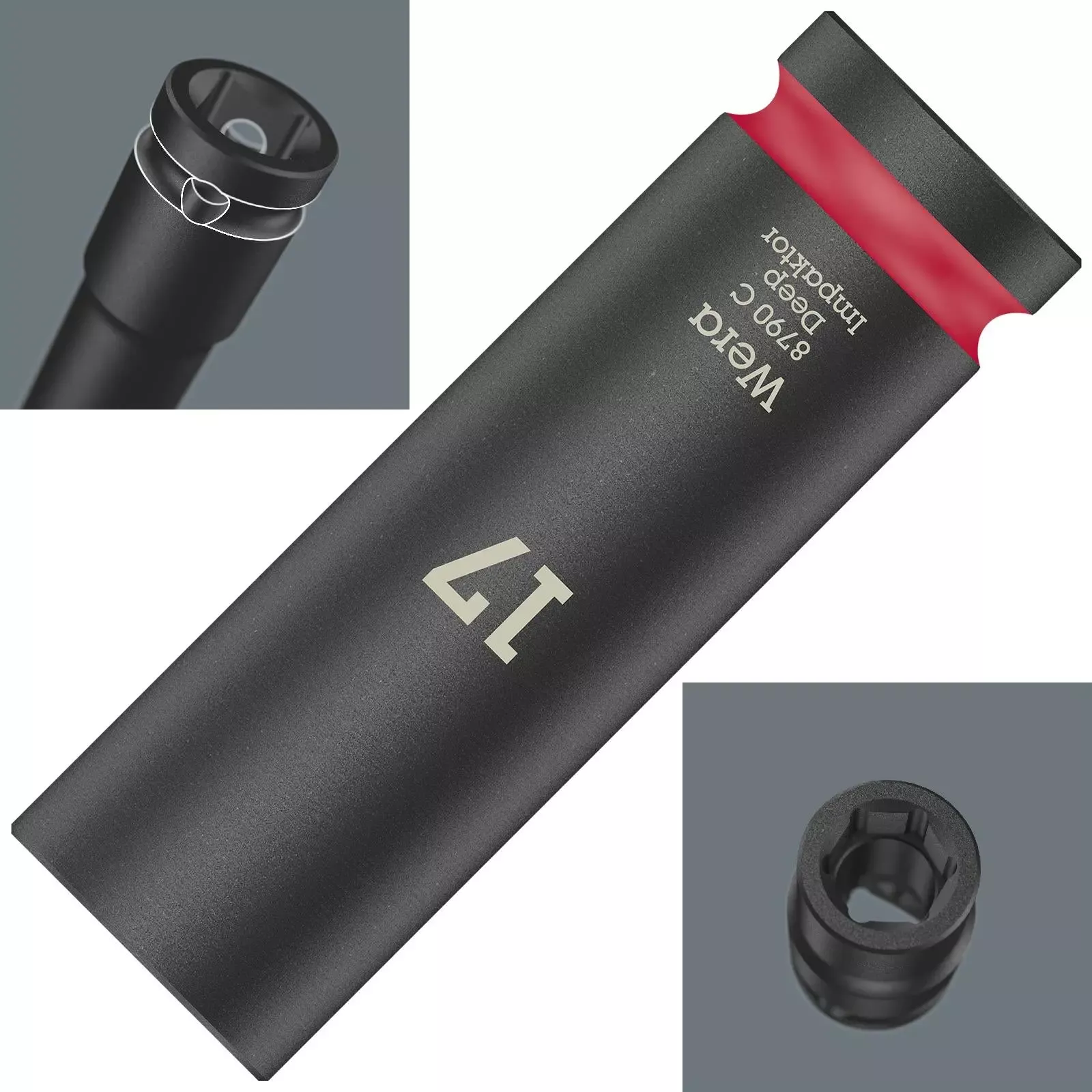 Wera Deep Impact Socket Impaktor with 1/2" Drive Zyklop 8790 C 17mm x 83mm