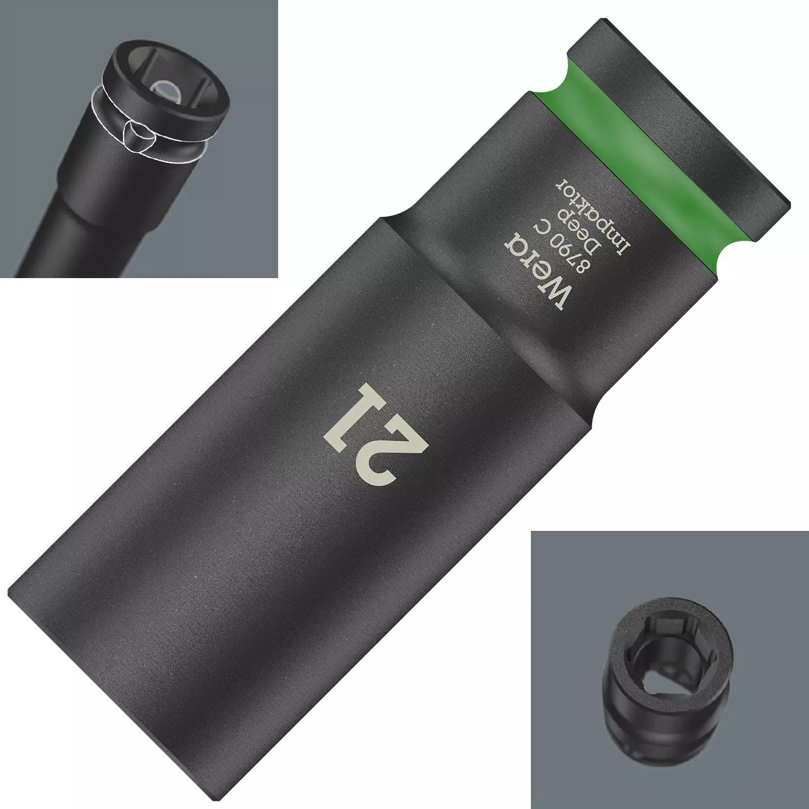 Wera Deep Impact Socket Impaktor with 1/2" Drive Zyklop 8790 C 21mm x 83mm