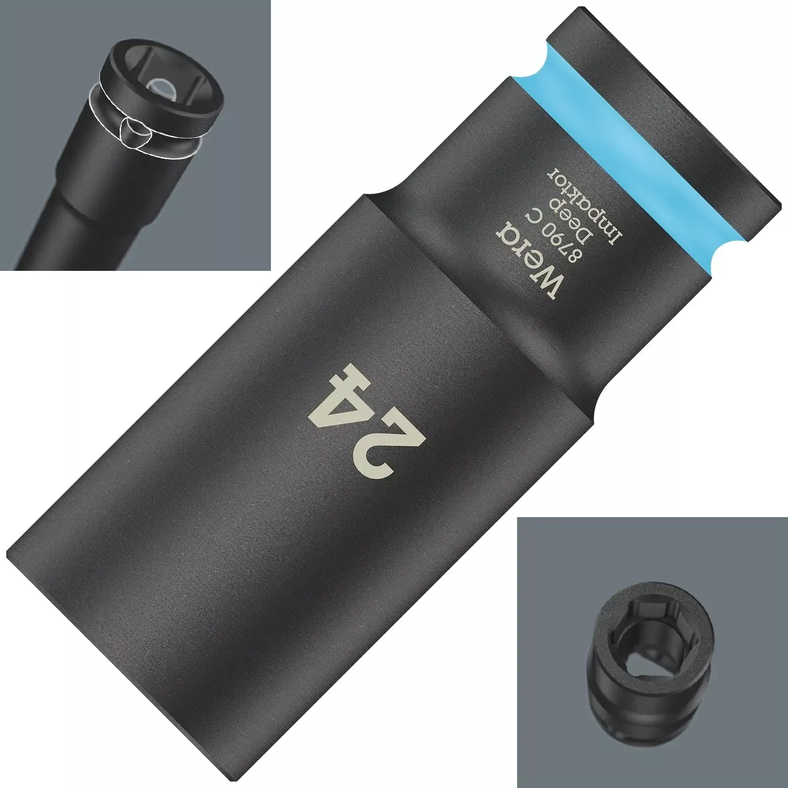 Wera Deep Impact Socket Impaktor with 1/2" Drive Zyklop 8790 C 24mm x 83mm