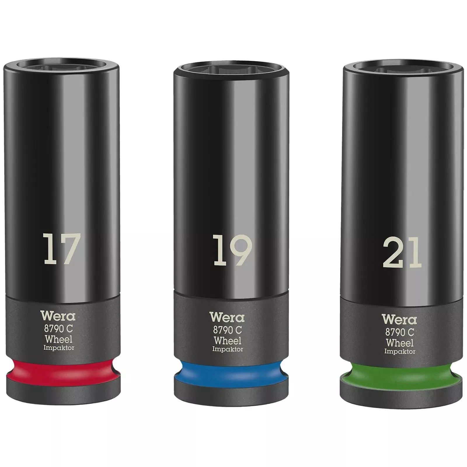 Wera Impact Socket Set 1/2" Drive for Alloy Wheels Wheel Impaktor C Set 1 3 Pieces 17-21mm