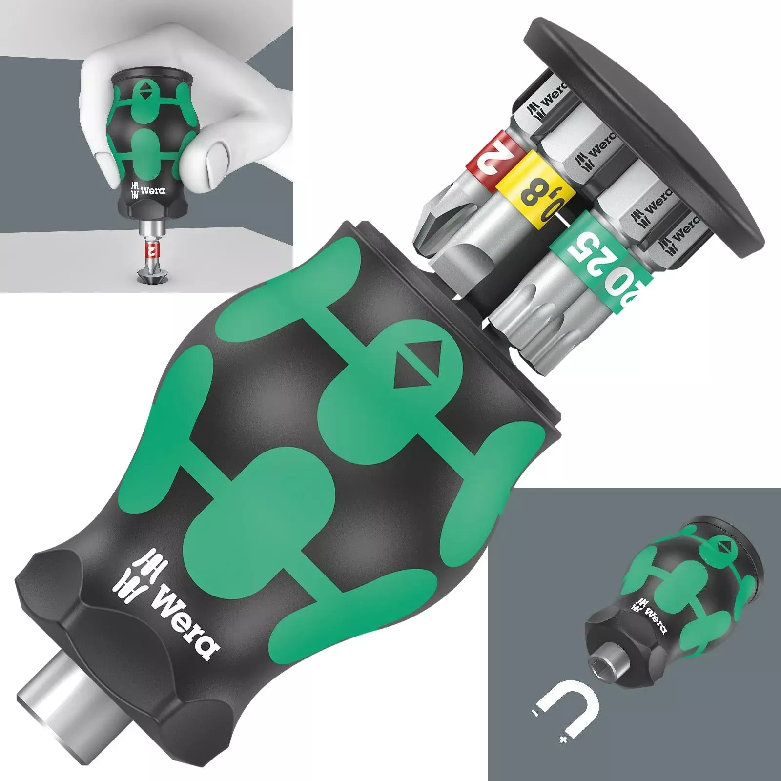 Wera Stubby Screwdriver Kraftform Kompakt Magazine 1 6 Piece PH TX SL