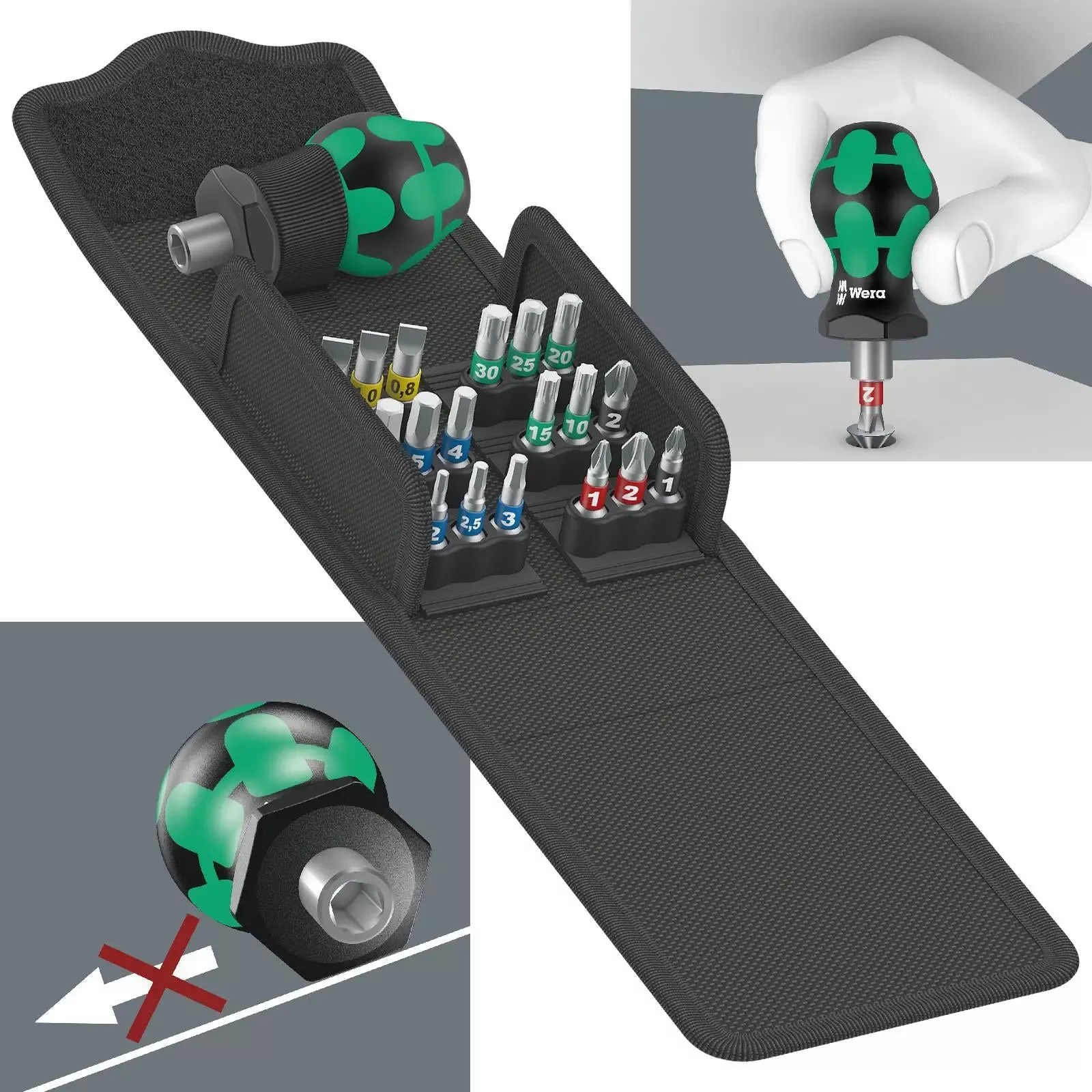 Wera Stubby Screwdriver Set Kraftform Kompakt Stubby 1 19 Piece PZ PH TX SL Hex