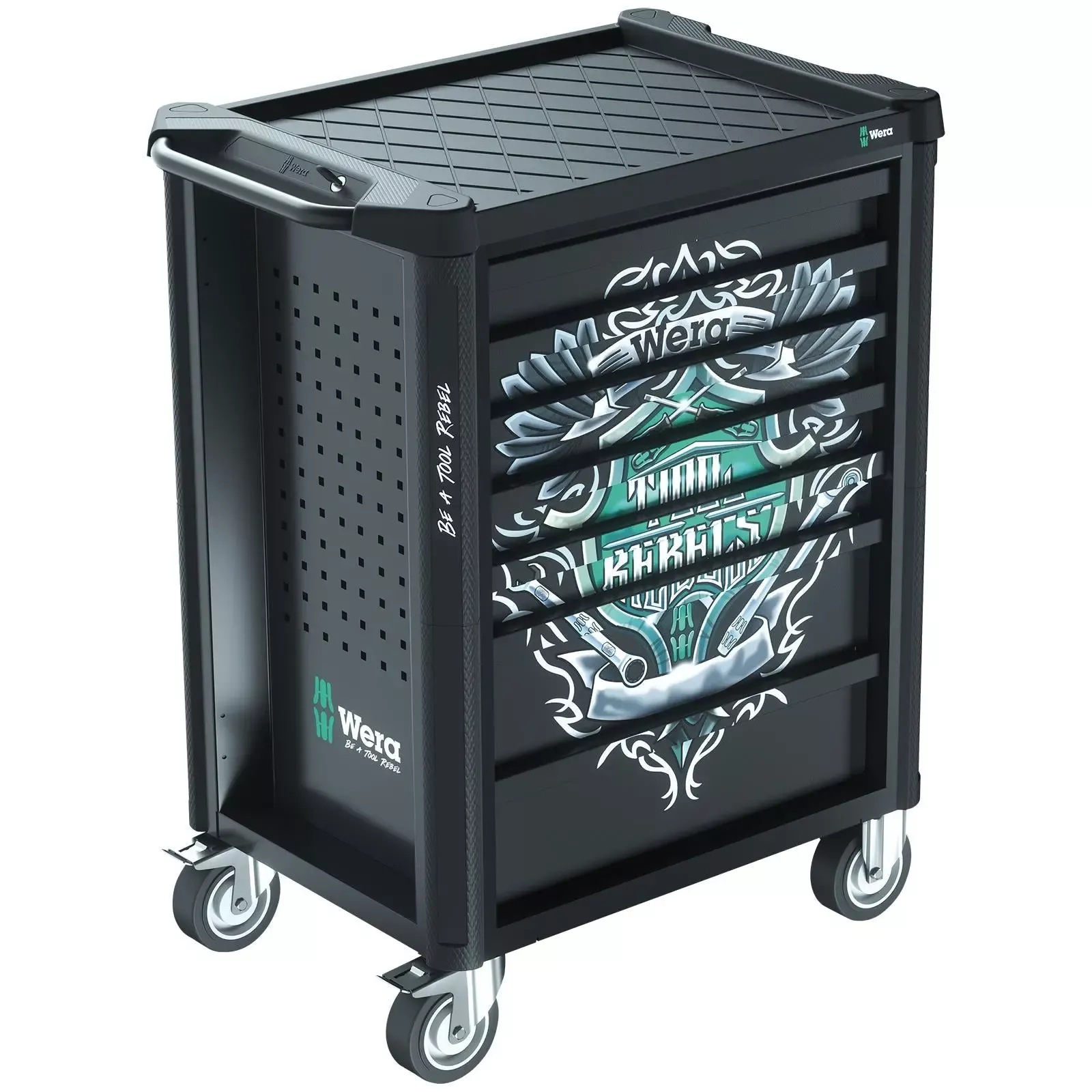 Wera Tool Rebel Roller Cabinet 9700 1 78 Pieces 4 Foam Drawer Inserts Lockable Drawers