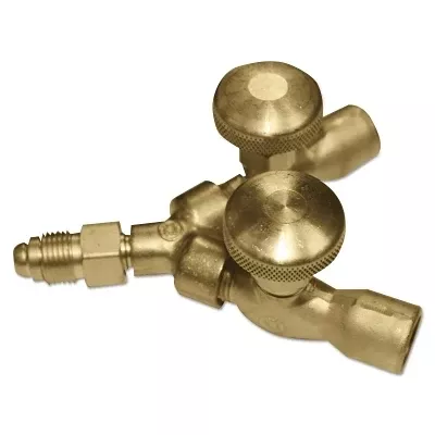 Western Valved Y Connection, 200 psig, Brass, 5/8 in-18 (M) 411