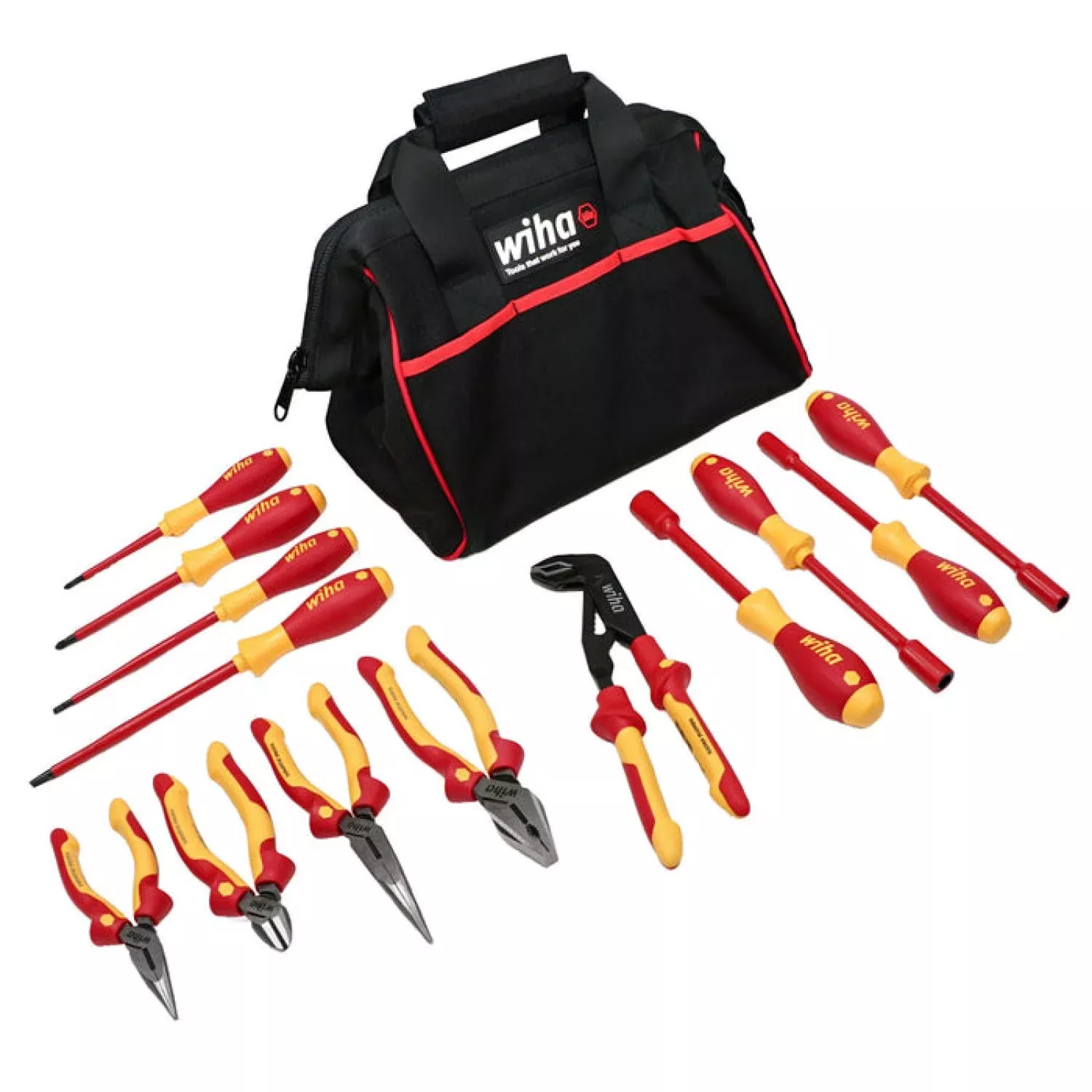 Wiha Tools 32894 Insulated Pliers / Cutter / Screwdrivers / Nut Drivers Set, 13 Pc.