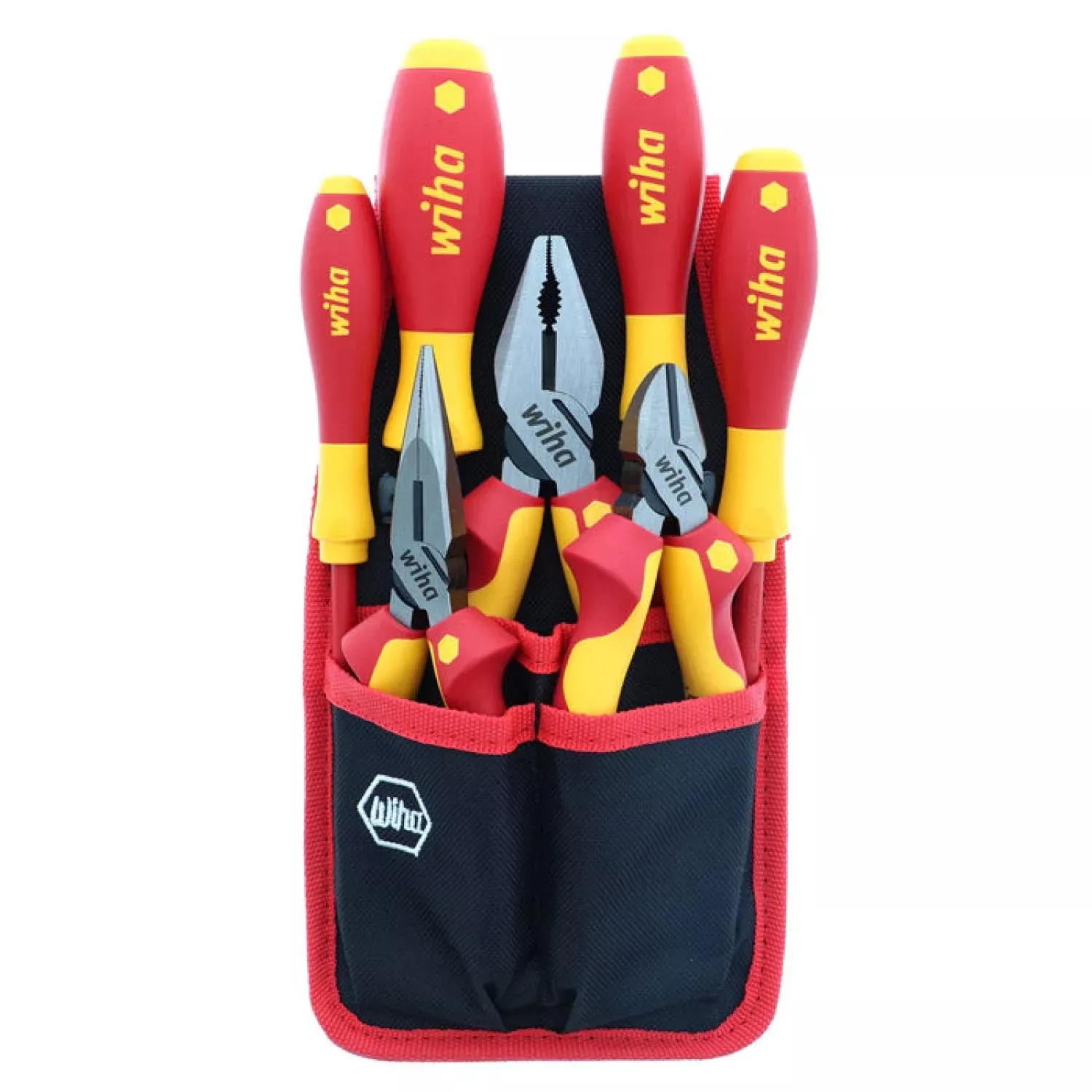 Wiha Tools 32985 Insulated Industrial Pliers / Cutters and Screwdriver Set, 7 Pc.