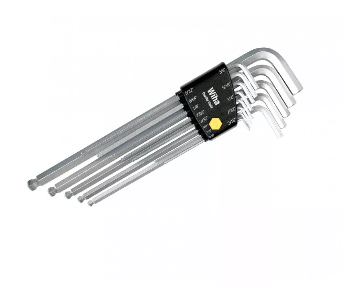 Wiha Tools 36998 Ball End Hex Long Arm Chrome Hex Inch L - Key Set, 13 Pc.